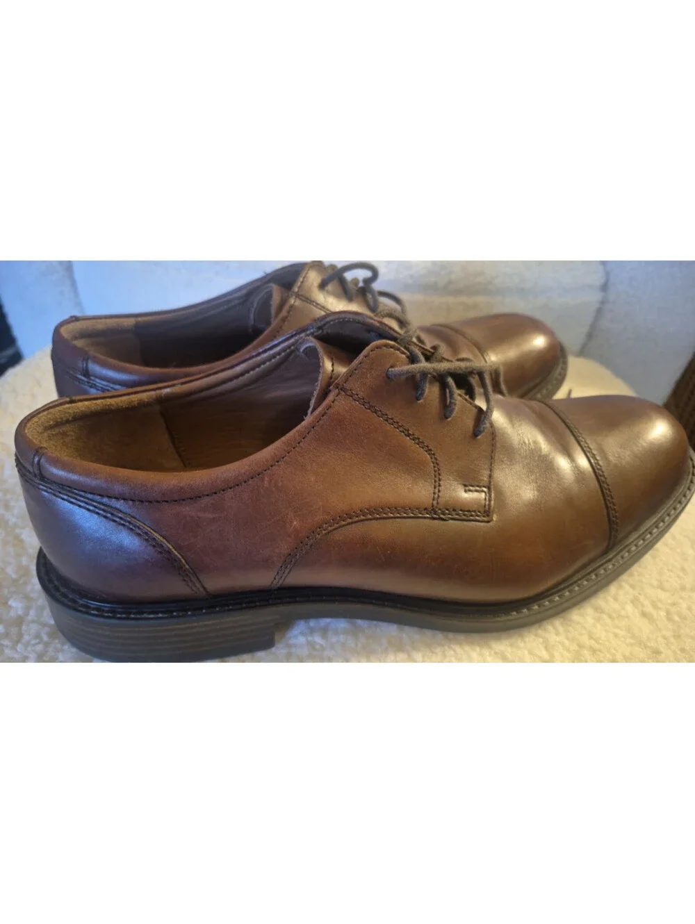 Johnston & Murphy TABOR Cap Toe Brown Leather 20-1863 Dress Shoes - Size 10 M